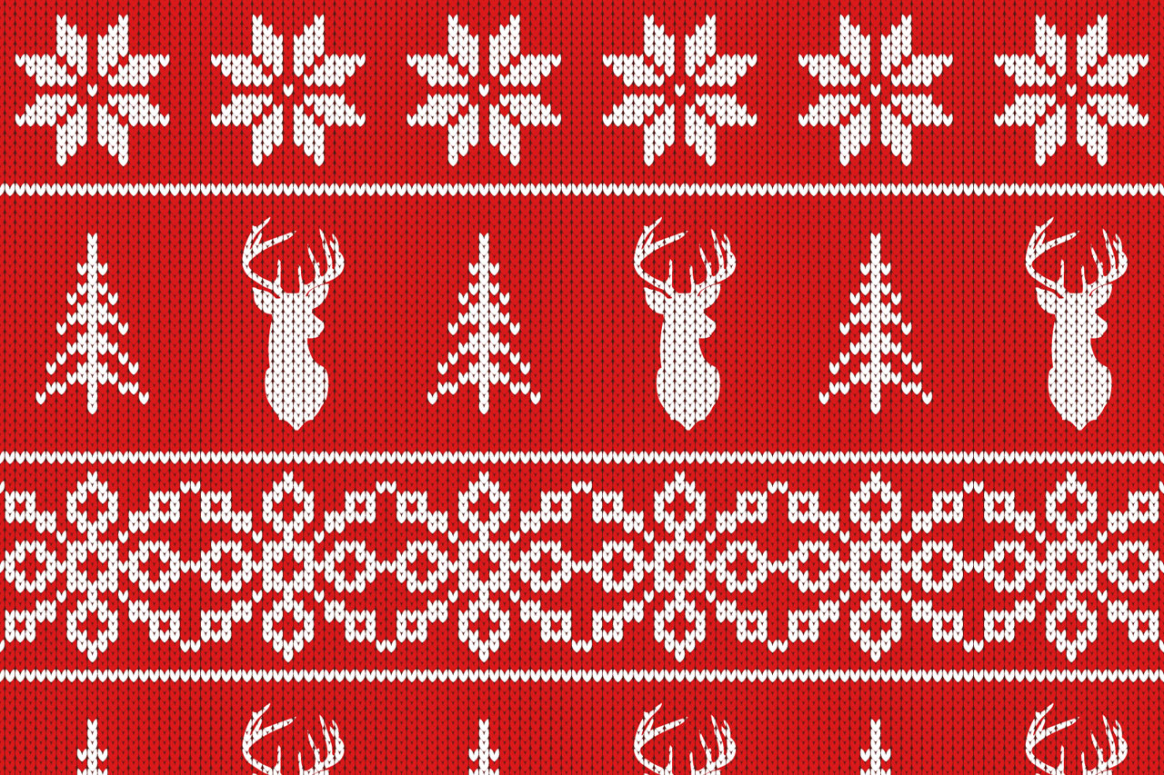 Pic showing a Christmas jumper pattern