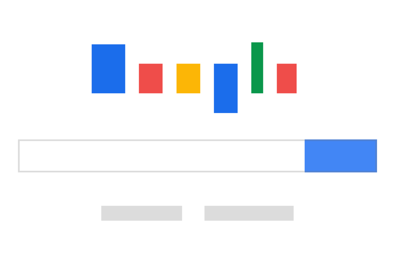 Graphics representation of the search engine search screen using simple coloured blocks